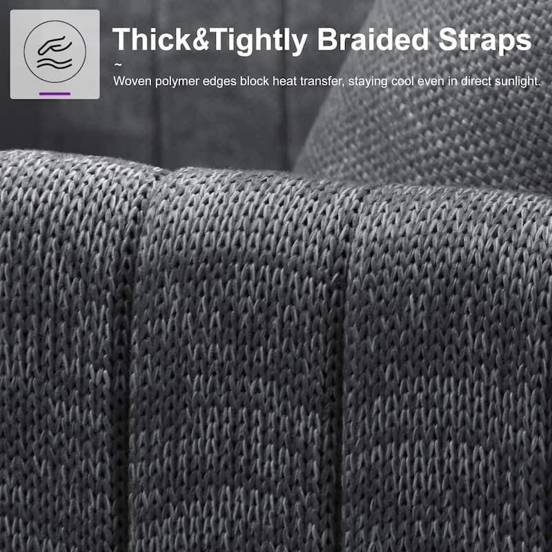 PURPLE LEAF Sanori Patio Dining Set Modern Large Weather-Resistant Table and Aluminum Chairs