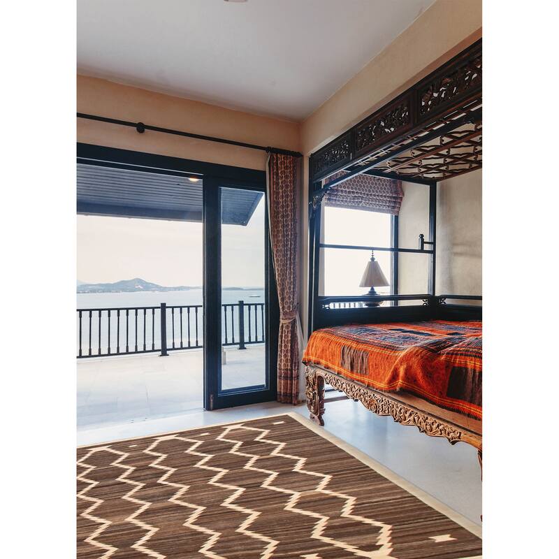 Sivas Brown Kilim 8'6" x 9'5" - 8'6 x 9'5