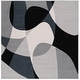 preview thumbnail 35 of 39, SAFAVIEH Odyssey Zulfiye Mid-Century Modern Rug 6'7" Square - Grey/Black Ivory - Square