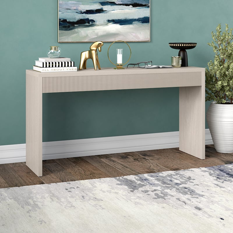 Lawrence 55" Wide Rectangular Console Table - 55" Wide - Alder White