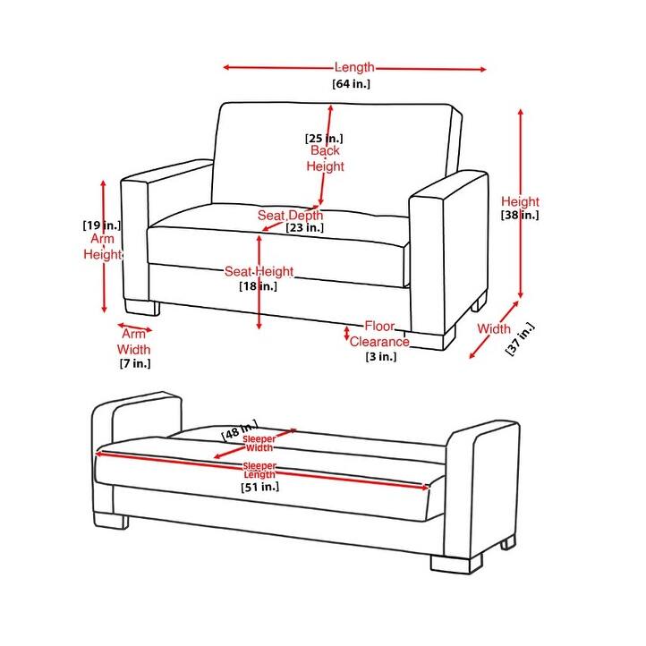 Collection Upholstered Convertible Loveseat With Storage