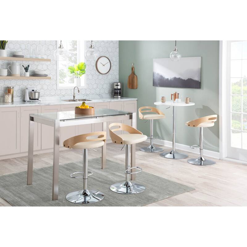 Carson Carrington Simon Adjustable Bar Stool with Oval Footrest (Set of 2)