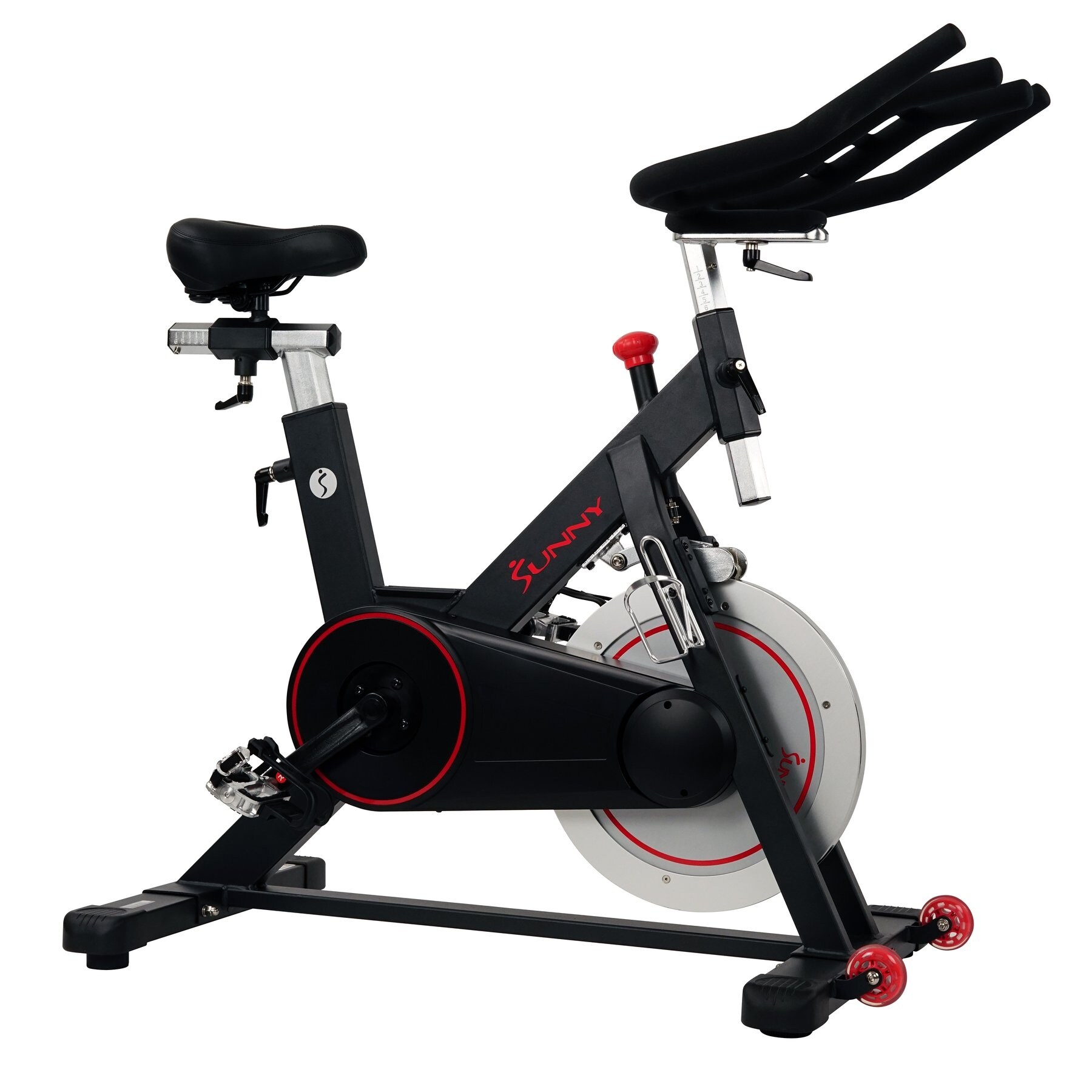 Sunny Health Fitness Magnetic Belt Drive Indoor Cycling Bike Black