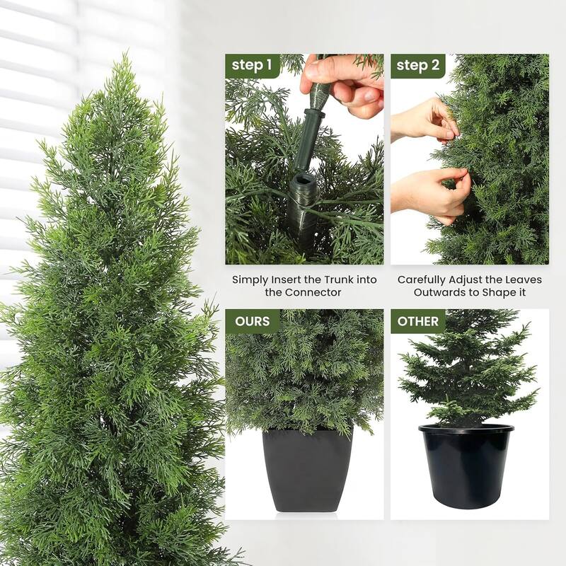 Outdoor Artificial Cedar Tree 2PCS UV Protection for Home