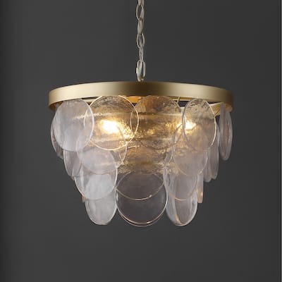 SAFAVIEH Lighting Chandelier Gretta 17" Modern & Contemporary Chandelier (3-Bulb) - 17" W x 17" D x 76" H - Gold