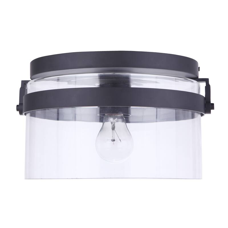 Craftmade Franklin 12" Wide Outdoor Flush Mount Drum Ceiling Fixture - Midnight