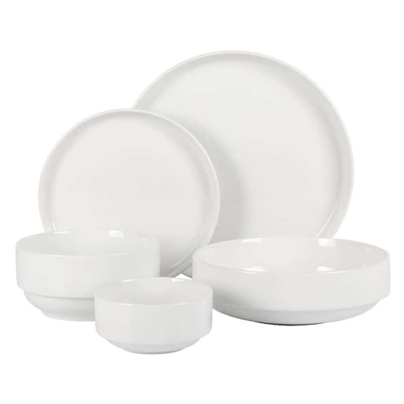 Gibson Home Rothenberg Stackable 40-Piece Porcelain Dinnerware Set