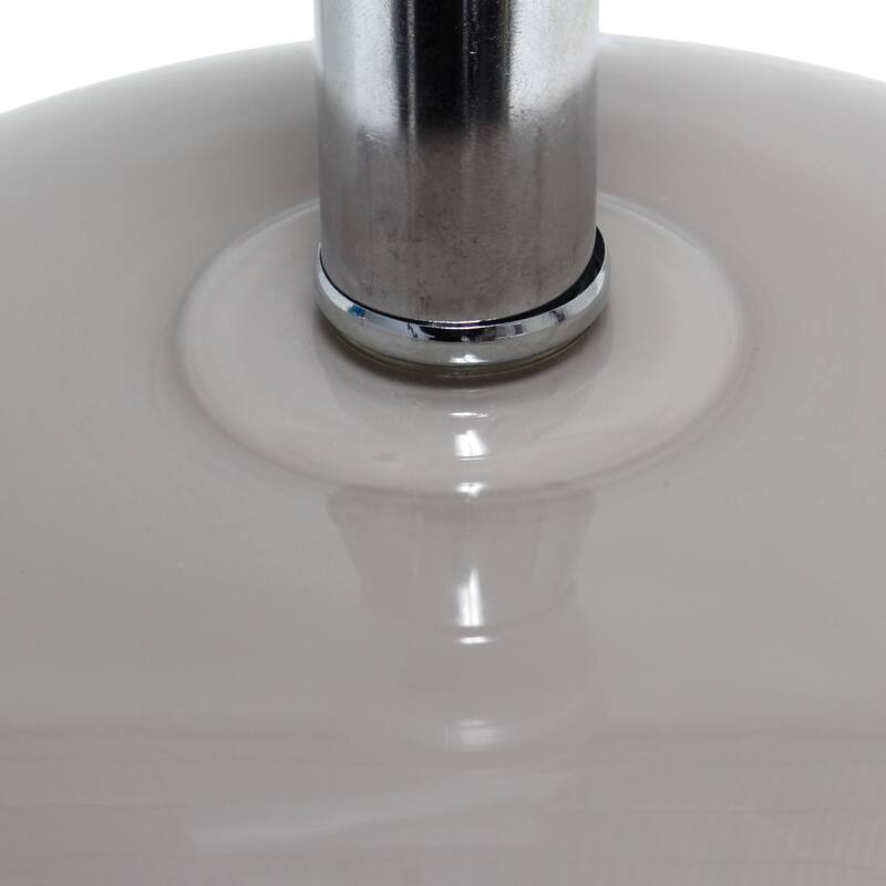 15.25 in. Gray Finish Table Lamp with White Shade, Sturdy Table Lamp for Living Rooms and Bedrooms