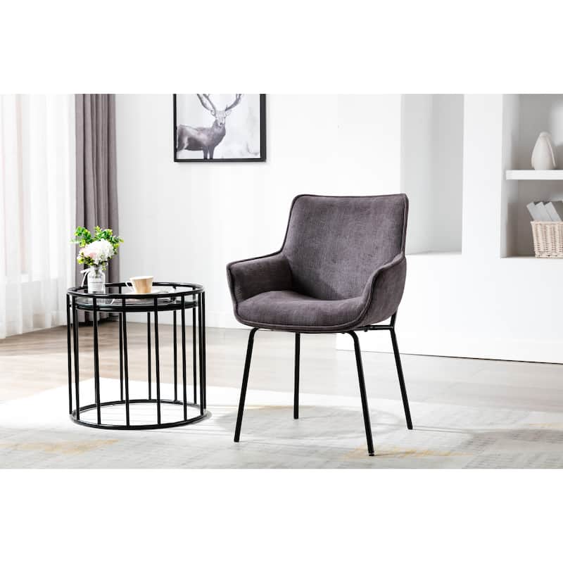 Porthos Home Remy Dining Chairs with Arms, Fabric and Iron Legs