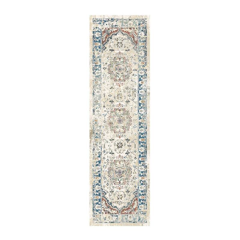 Cele Distressed Traditional Stain Resistant Woven with Fringe Area Rug By HomeRoots