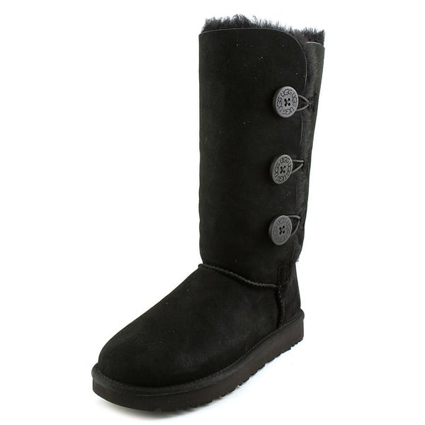 Shop Ugg Australia Bailey Button Triplet Ll Women Round Toe Suede Black Winter Boot Overstock 16535419