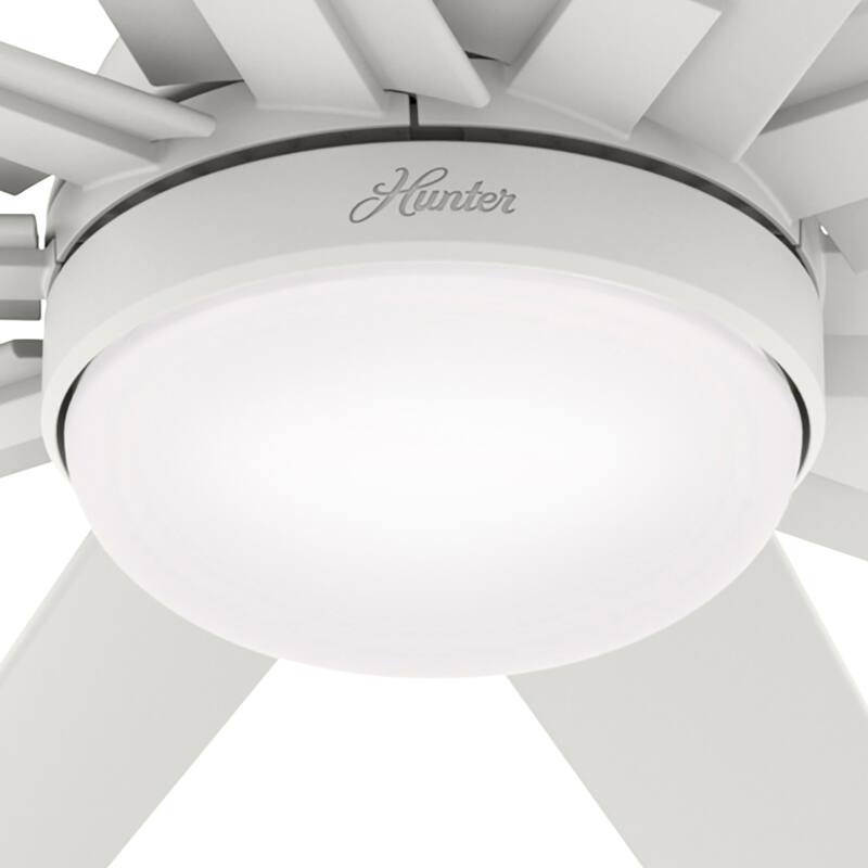 Hunter 72" Overton Outdoor Ceiling Fan w/Light Kit, Wall Control - Windmill - Transitional, Modern - DAMP RATED, ENERGY STAR!