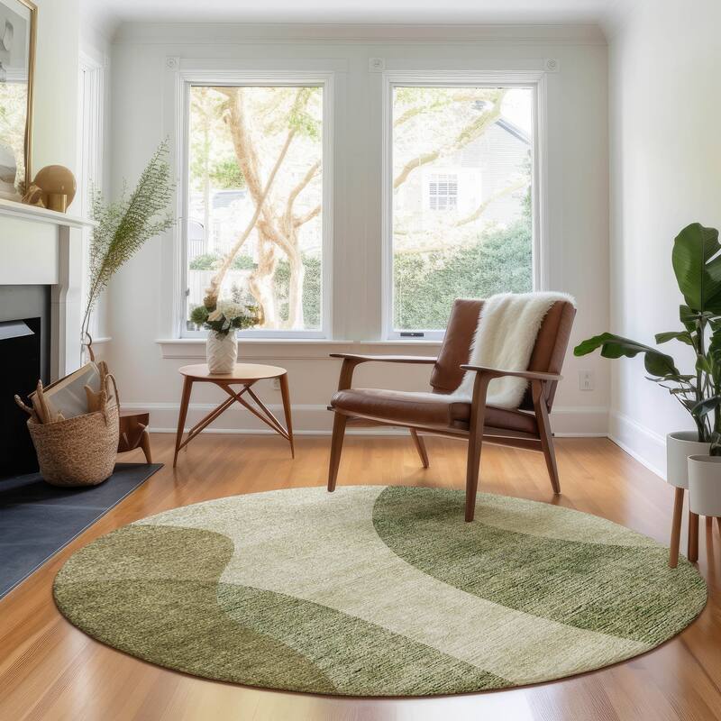 Premium Washable Super Soft Contemporary Vibes Mayfield Rug - Beige - 8' x 8' - Round