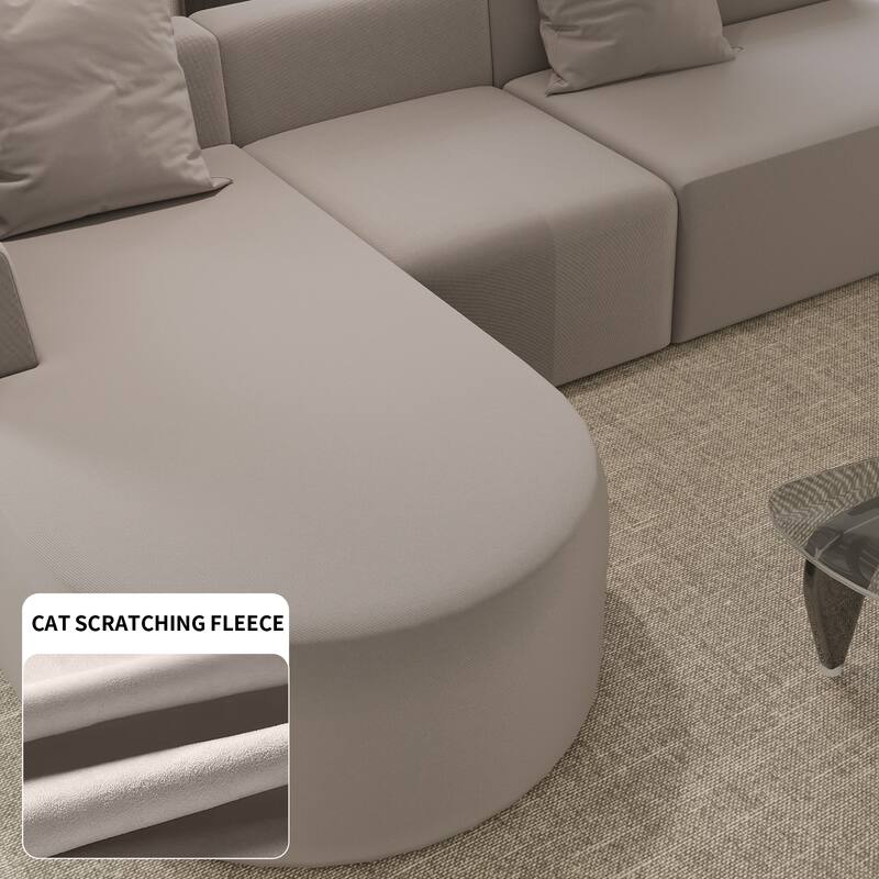 Boneless Modular L-shaped Sectional Sofa with Chaise and Deep Seating