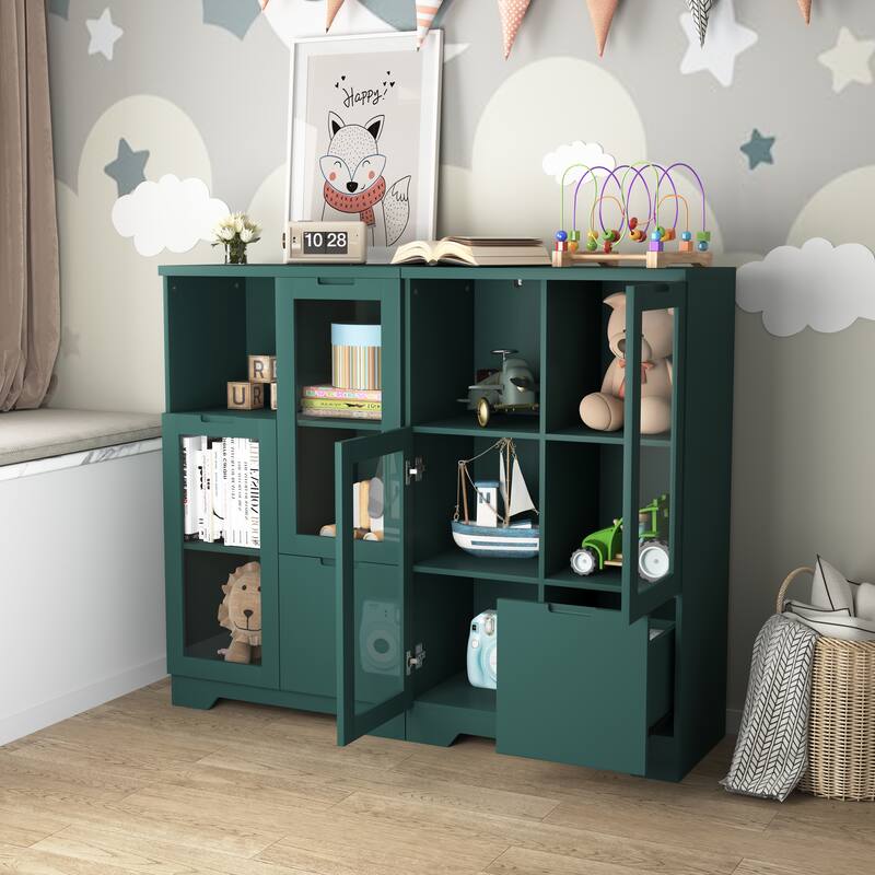 Modern Living Room Storage Cabinet with Doors and Shelves/Drawers,4 Colors