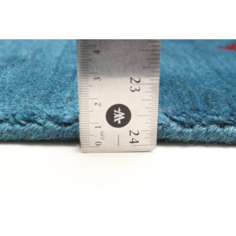 ECARPETGALLERY Hand Loomed Kashkuli Gabbeh Dark Blue Wool Rug - 4'1 x 6'0