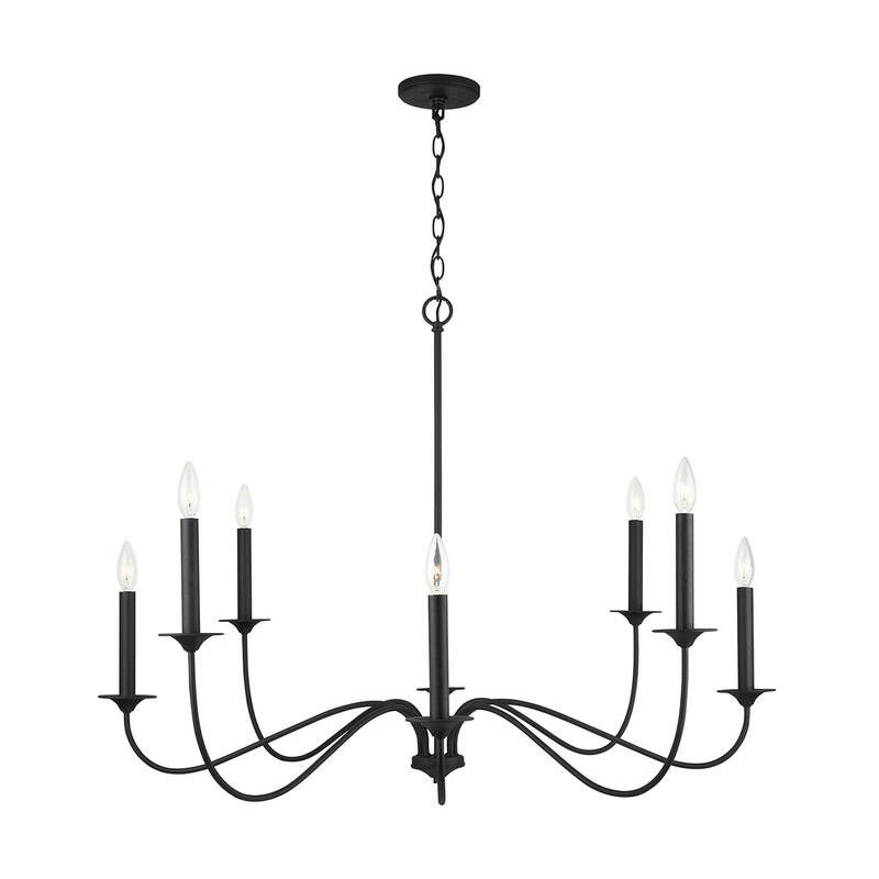 Vincent 8-light Black Iron Hanging Chandelier