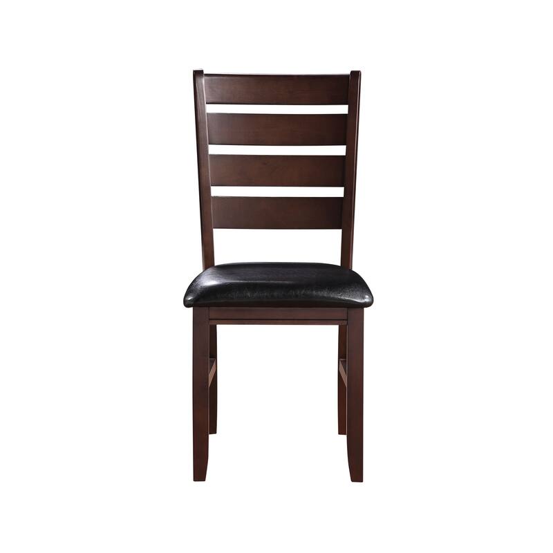 Urbana Black Synthetic Leather & Cherry Finish Side Chair (Set of 2)