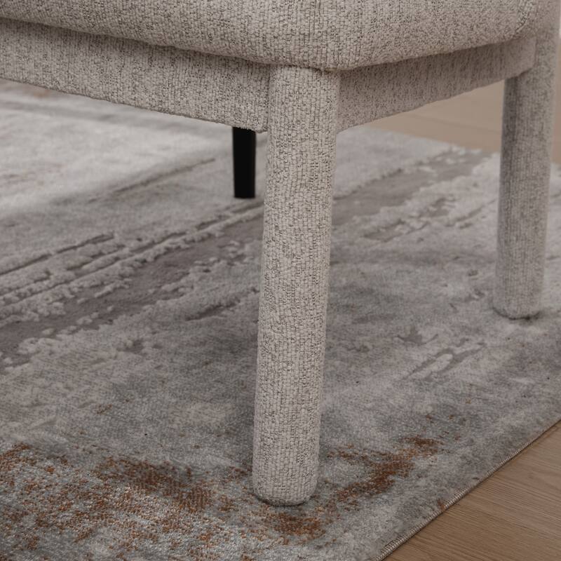 21.46" Wide Modern Minimalist Dining Chair Set Of Two, Chenille Upholstered, Rubberwood Legs, High Curved Backrest