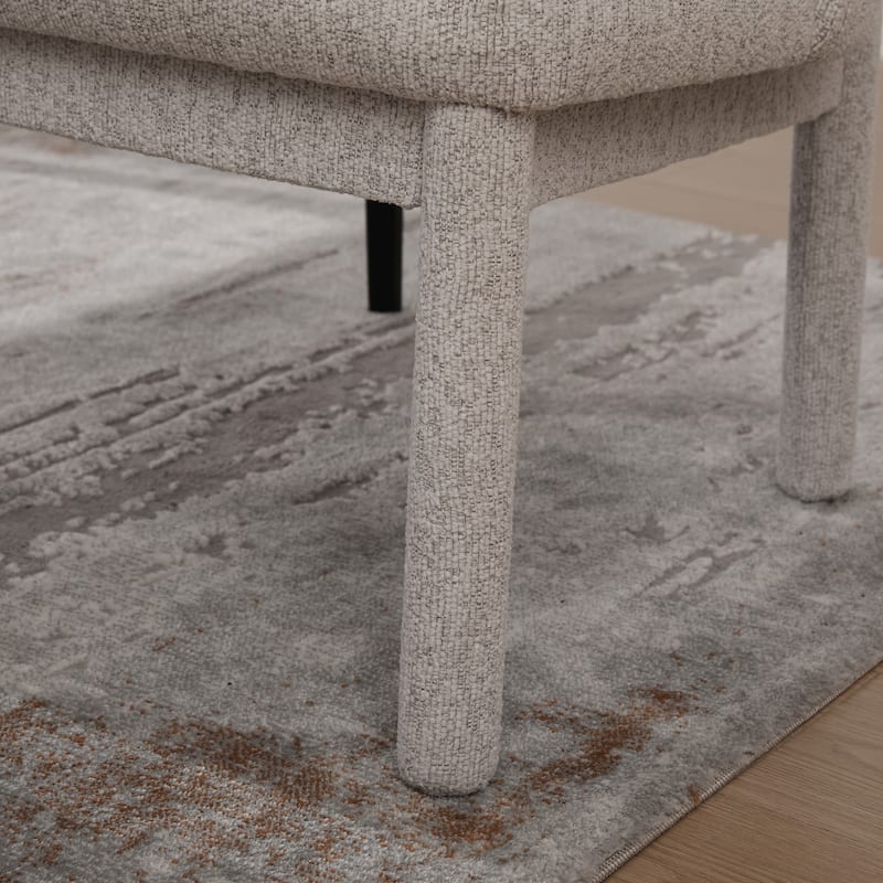 Upholstered Chenille Dining Chairs With Rubberwood Legs,Set of 2