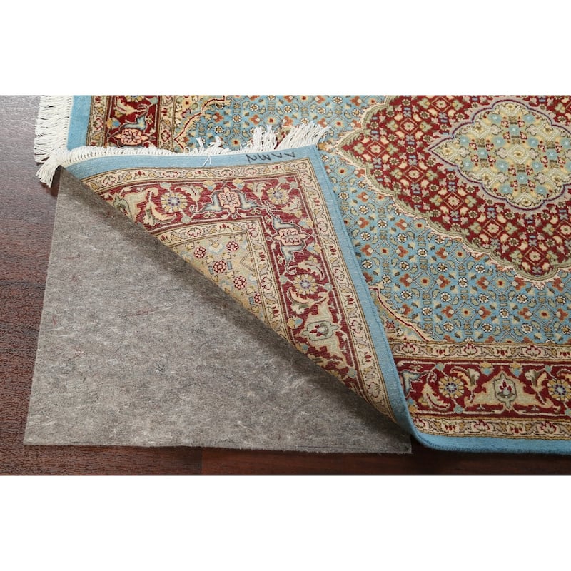 Wool/ Silk Vegetable Dye Tabriz Mahi Oriental Area Rug Handmade Carpet - 4'1" x 5'11"
