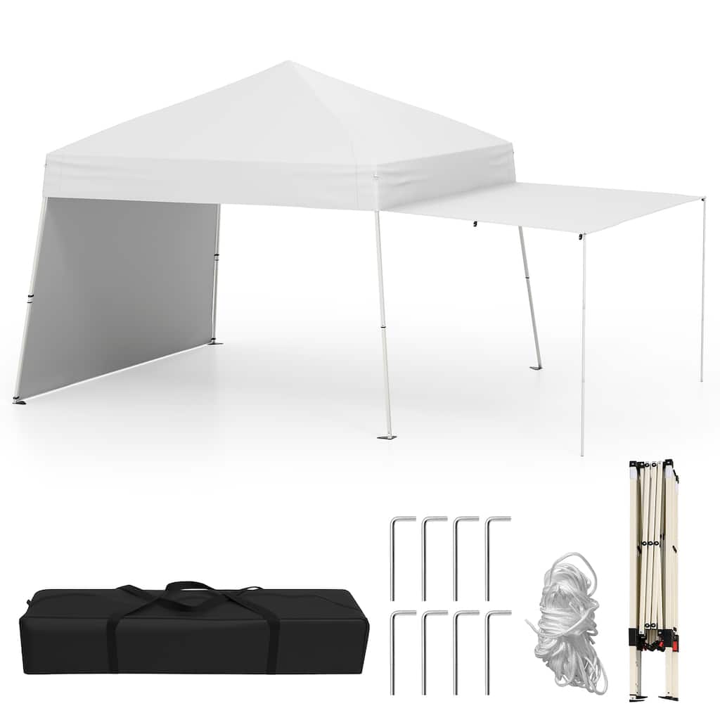 Pop Up Canopy Tent 14x9.2 ft with Sidewalls and Stakes for Outdoor Use - 168” x 110.4” x 99.6”