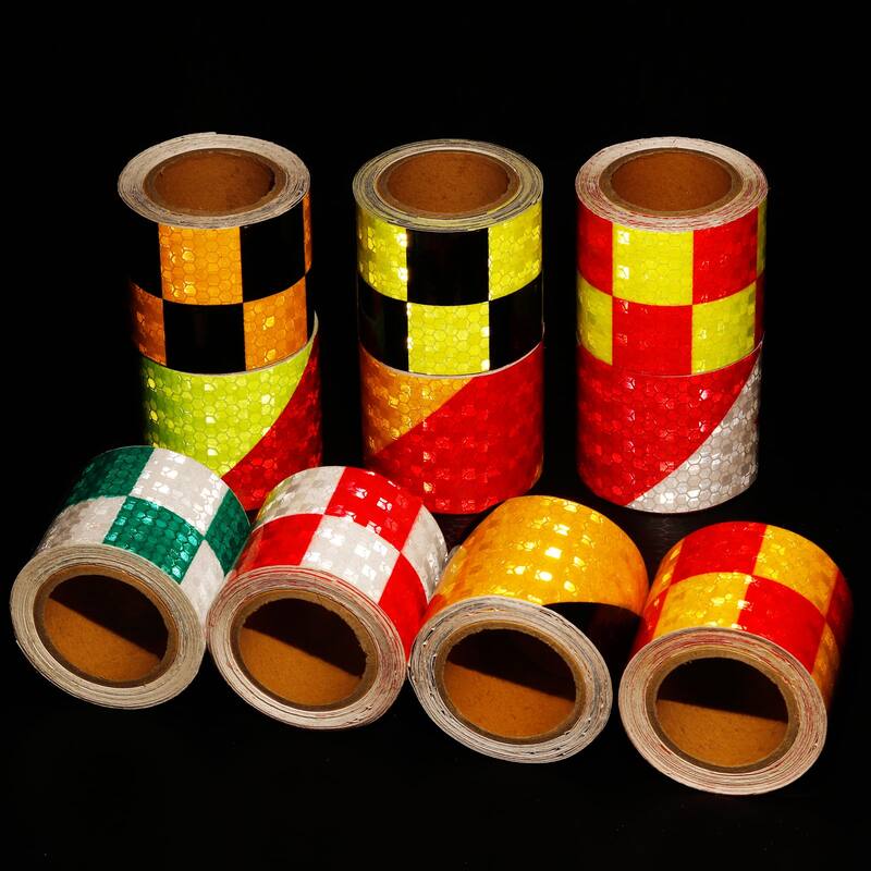 Reflective Tape, 2 Roll 10 Ft x 2-inch Safety Tape Reflector, Yellow Red