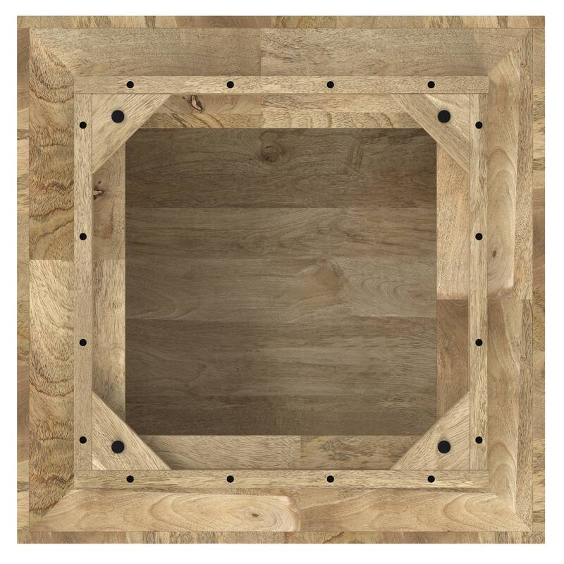 WYNDENHALL Clinton SOLID MANGO WOOD 30 inch Wide Square Modern Square Coffee Table in Natural, Fully Assembled