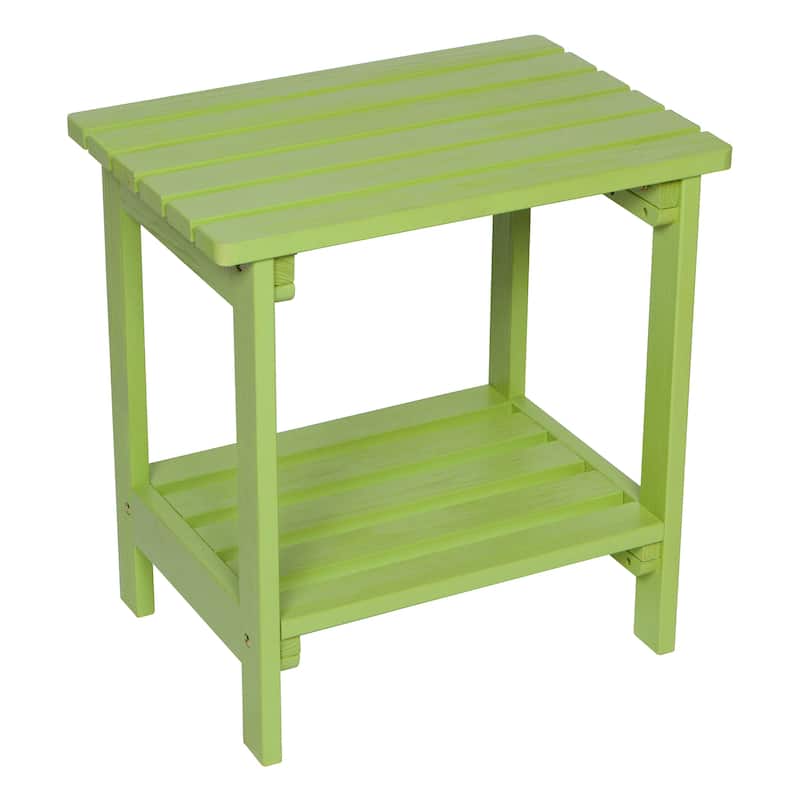 Laguna Adirondack Weather-Resistant 19.75" Wood 2 Tier Side Table by Porch & Den