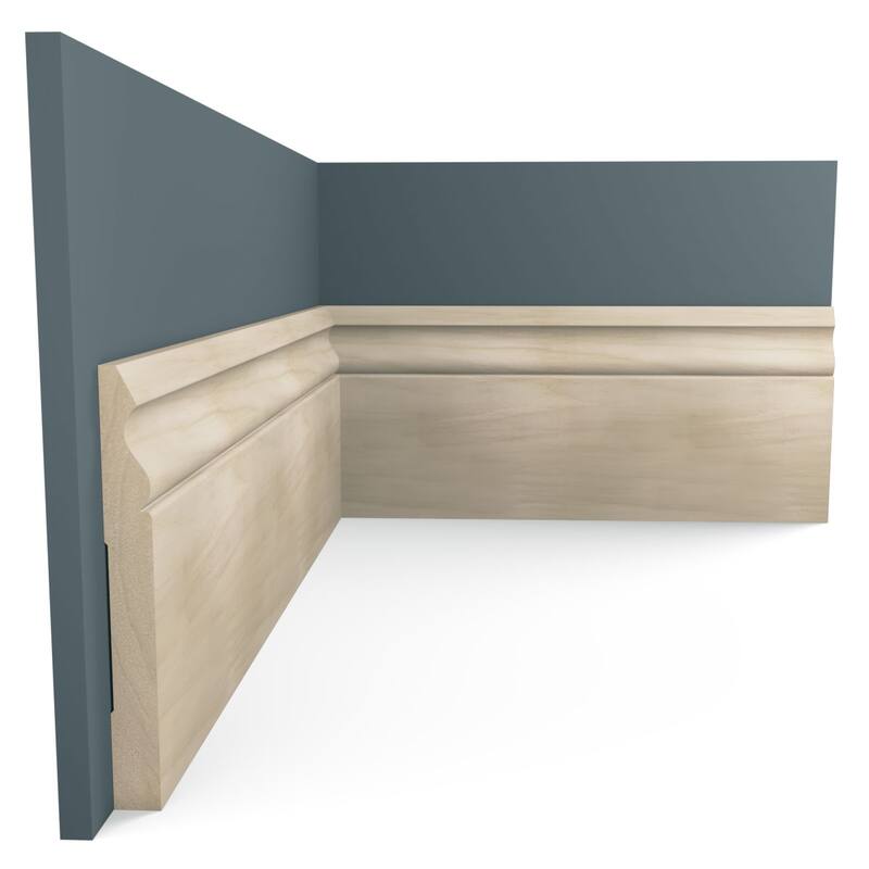 WM217: 9/16-in D x 5-1/4-in W x 96-in L Americraft Solid Hardwood Stain Grade Base Moulding