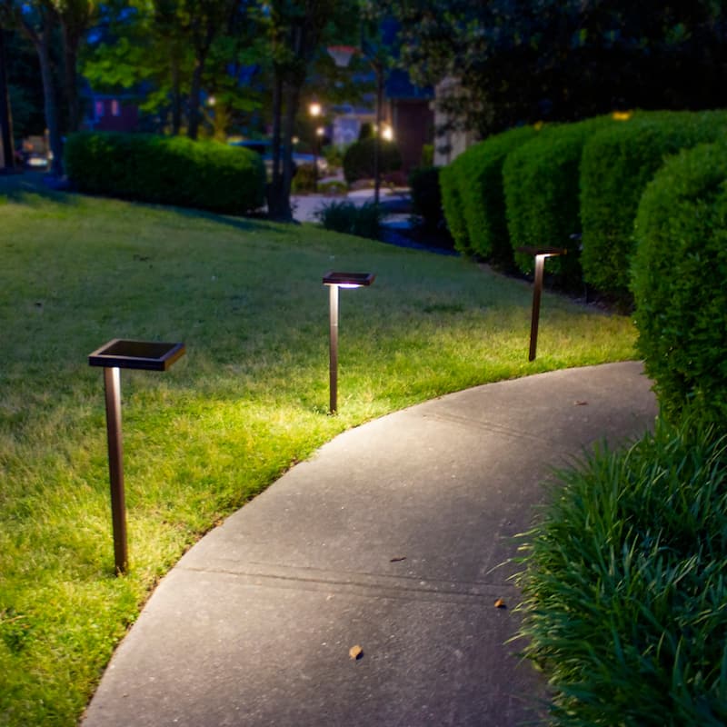 80 Lumen Contemporary Square Solar Outdoor Path Light