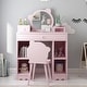 preview thumbnail 5 of 5, Kids Play Vanity Set w/Mirror & Stool Pink