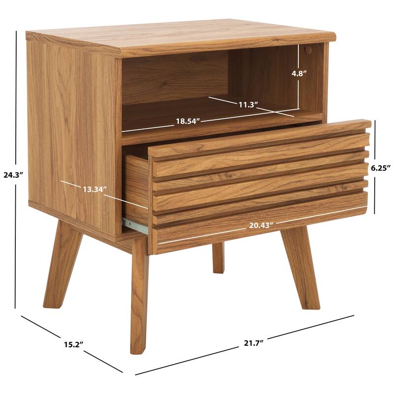 SAFAVIEH Home Esma 1 Drawer 1 Shelf Nightstand - Oak