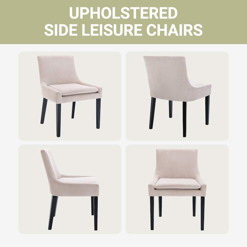 RENEWLINE Mid-Century Modern Corduroy Upholstered Dining Chairs with Solid Wood Legs,Set of 2/4/6
