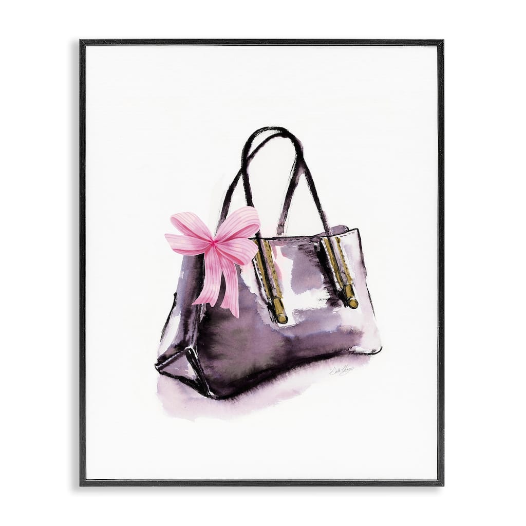Stupell Luxe Purse with Ribbon Framed Giclee Art Design By Stella Chang