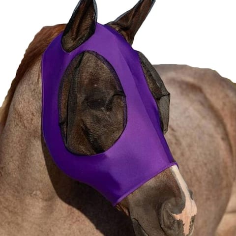 Breathable Anti Mosquito Fly Elastic Horse Face Cover Protection Decor With Ears