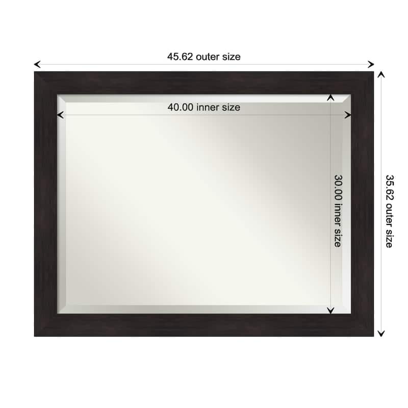 Beveled Wall Mirror - Furniture Espresso Frame - Furniture Espresso - 45.5 x 35.5-inch