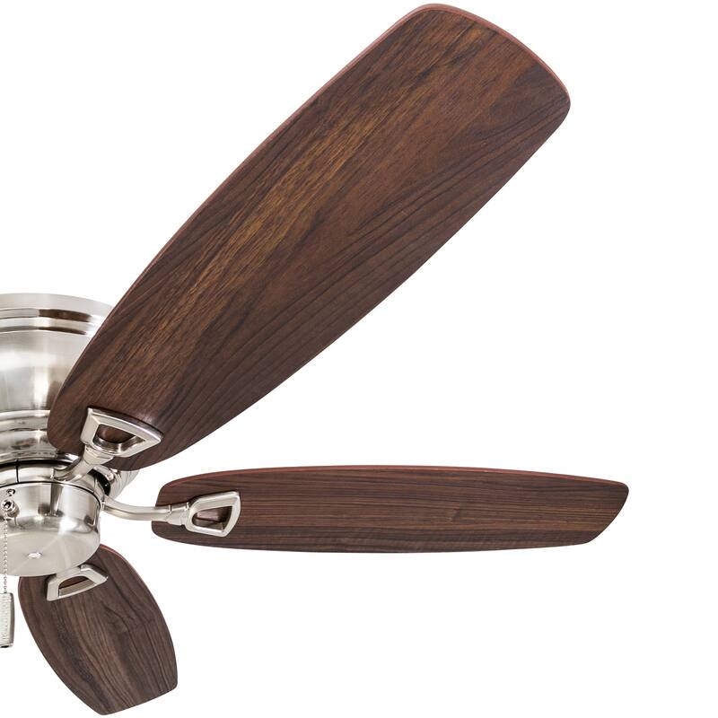 52" Honeywell Glen Alden Brushed Nickel Indoor Ceiling Fan, No Light, Pull Chain