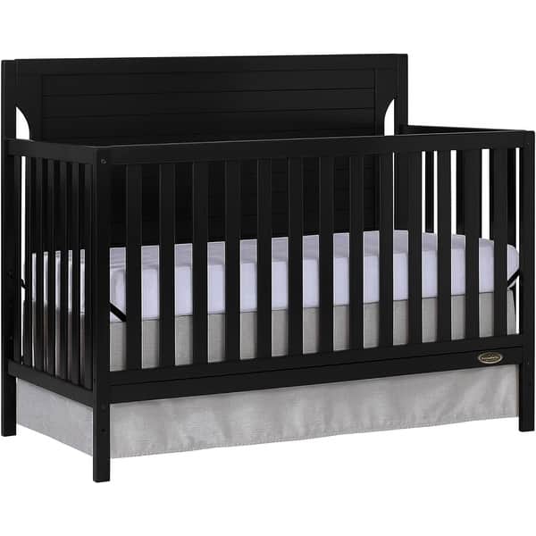 slide 2 of 5, Dream On Me Cape Cod 5 in 1 Convertible Crib - Black Black