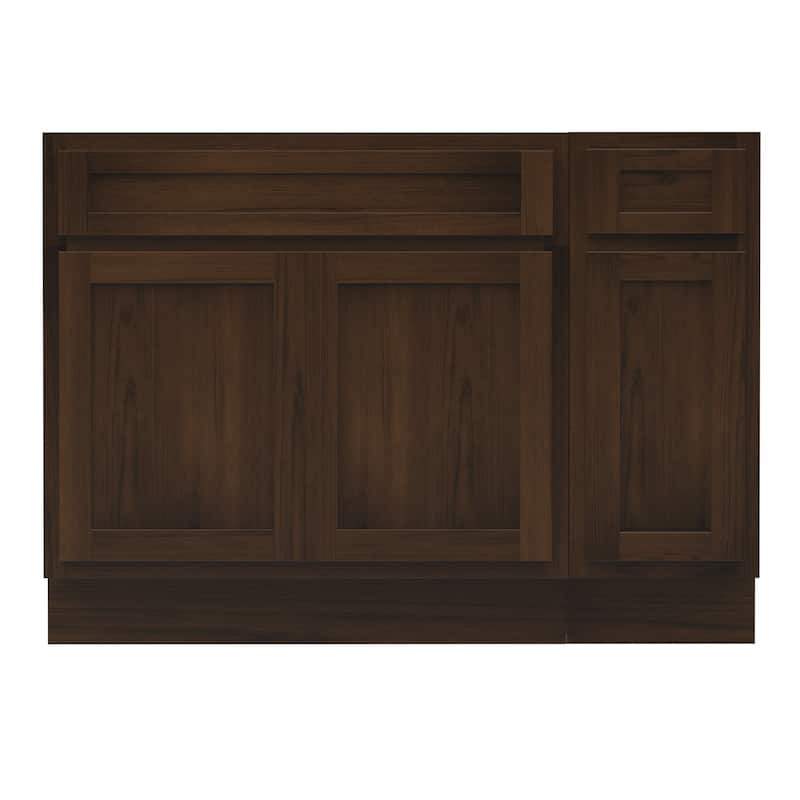 Vanity Art 42" Oak Freestanding Bathroom Vanity Cabinet without Top - Brown