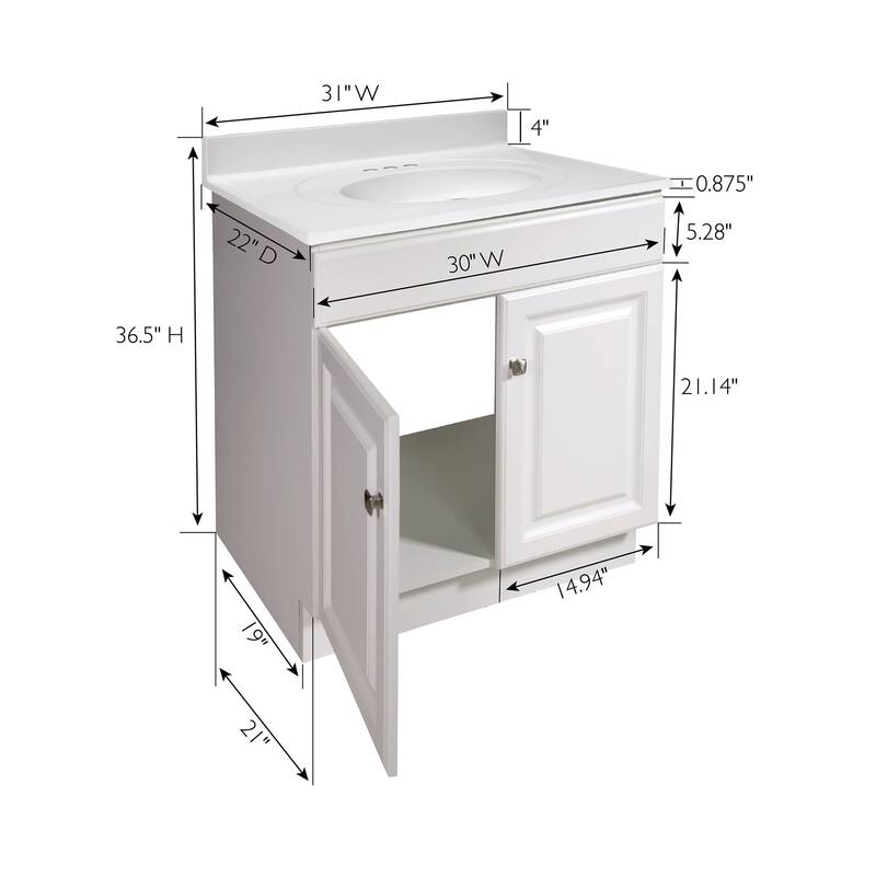 Design House 586461 Wyndham 31" Free Standing Single Basin Vanity Set
