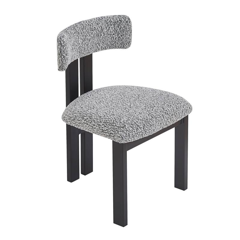 Dining Chairs Set of 2, Armless Dining Chairs with U-shaped Backrests & Metal Legs, Upholstered Lounge Chair for Kitchens