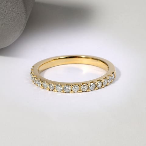 Diamond Wedding Band 14k Gold 1/2ct TDW - By De Couer