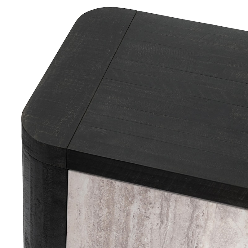 Classic Home Alpine 4-Door Concrete and Wood Sideboard Buffet