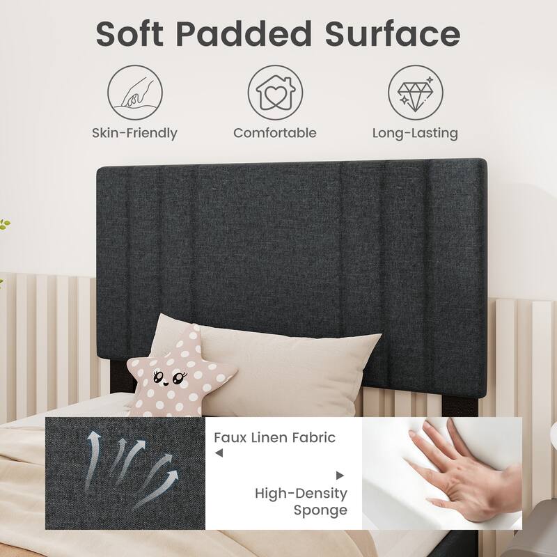 Gymax Twin / Full / Queen Size Bed Frame w/ Vertical Channel Tufted