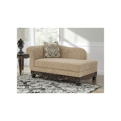 Signature Design by Ashley Havenworth Gold/Dark Brown Right-Arm Facing Corner Chaise - 68"W x 38"D x 35"H