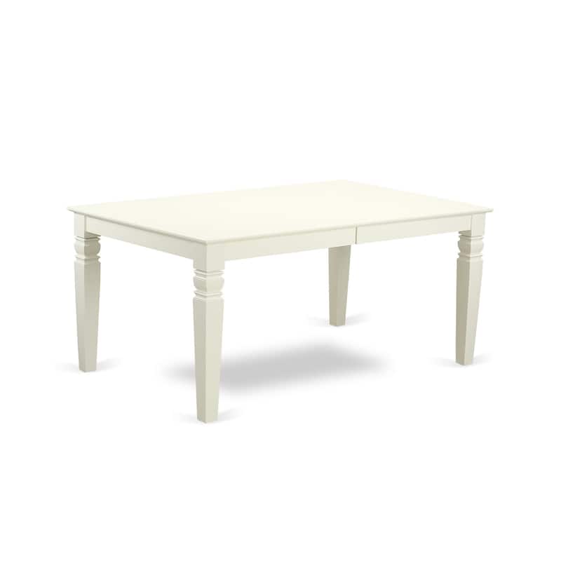 East West Furniture Dining Set Consists of a Rectangle Kitchen Table and Chairs, Linen White (Pieces Options)