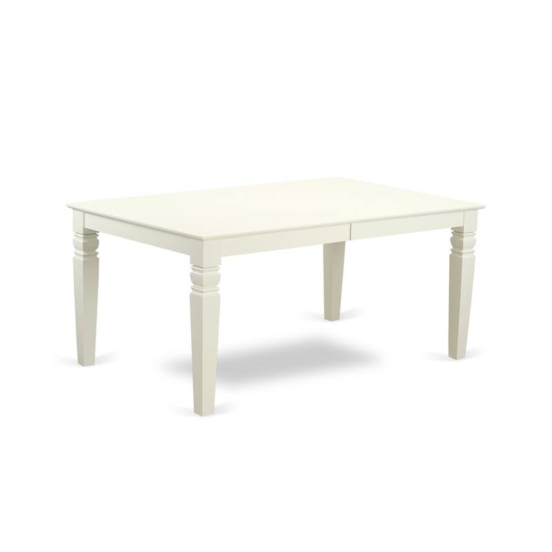 East West Furniture Dining Set Contains a Rectangle Kitchen Table and Upholstered Chairs, Linen White (Pieces Options)