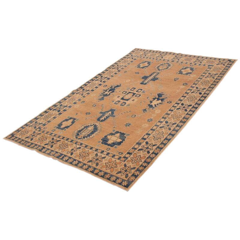 ECARPETGALLERY Hand-knotted Finest Ghazni Brown Wool Rug - 6'6 x 10'0