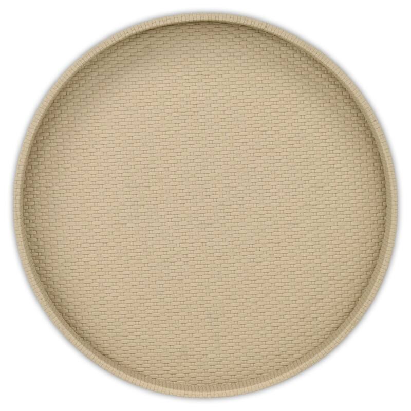 Tamsin 14.5" Round Decorative Serving Tray - Wicker Weave Pattern for Display, and Organization